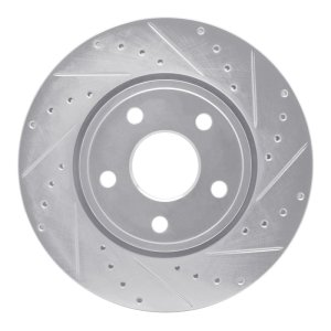 Dodge Durango Brake Rotor (1) - Front Right - R1 Concepts - Drilled & Slotted - Silver - `11-`22 Dodge Durango Brake Rotor (1) - Front Right - R1 Concepts - Drilled & Slotted - Silver - `11-`22